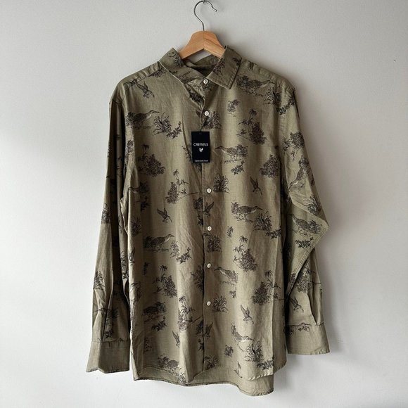 Daniel Cremieux Long Sleeve Bird Print Button Down Shirt - Picture 1 of 5